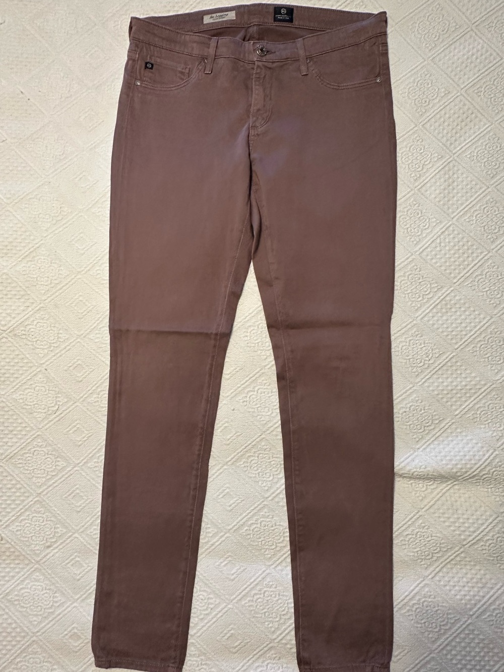 AG Adriano Goldschmied Super Skinny Legging Khaki Chino in Dark Dusty Rose